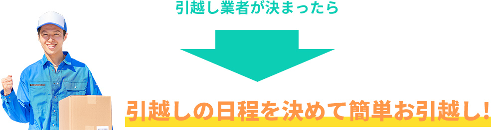 引越しの日程を決めて簡単お引越し